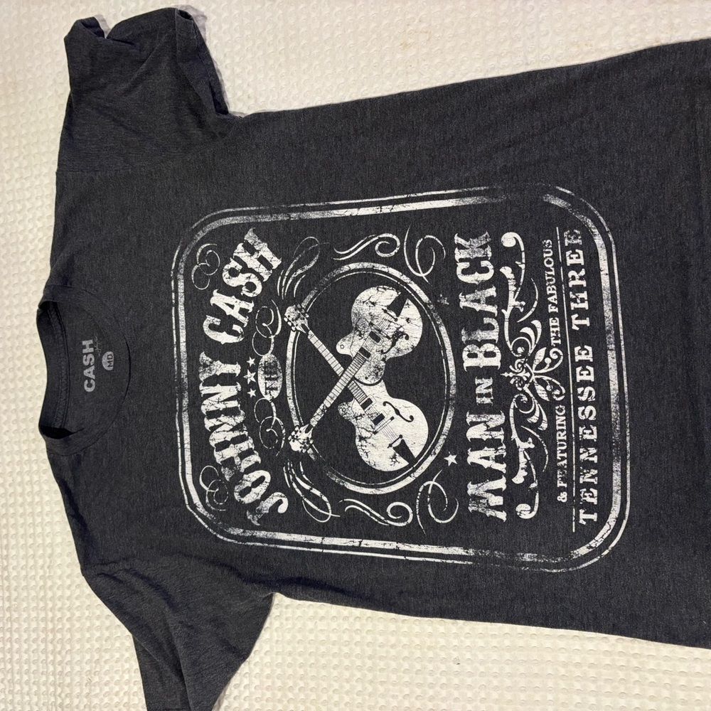 Ash Charcoal Johny Cash Graphic Tee